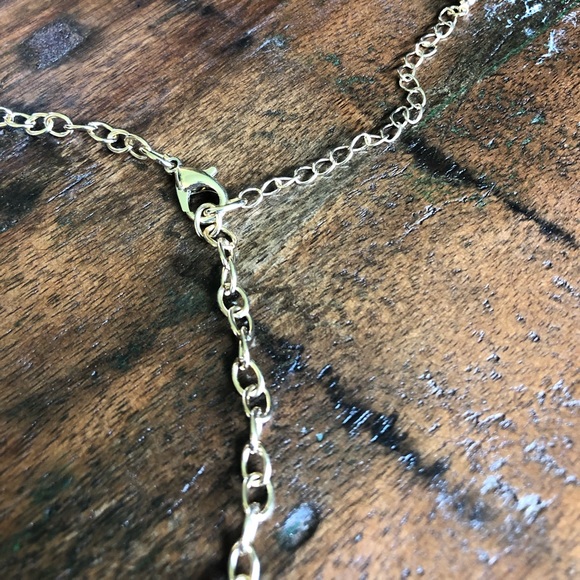Gold Textured Metal Necklace - Picture 2 of 3